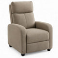 Taupe fauteuil met hoge rugleuning en hoofdsteun, 78 x 90 x 105 cm