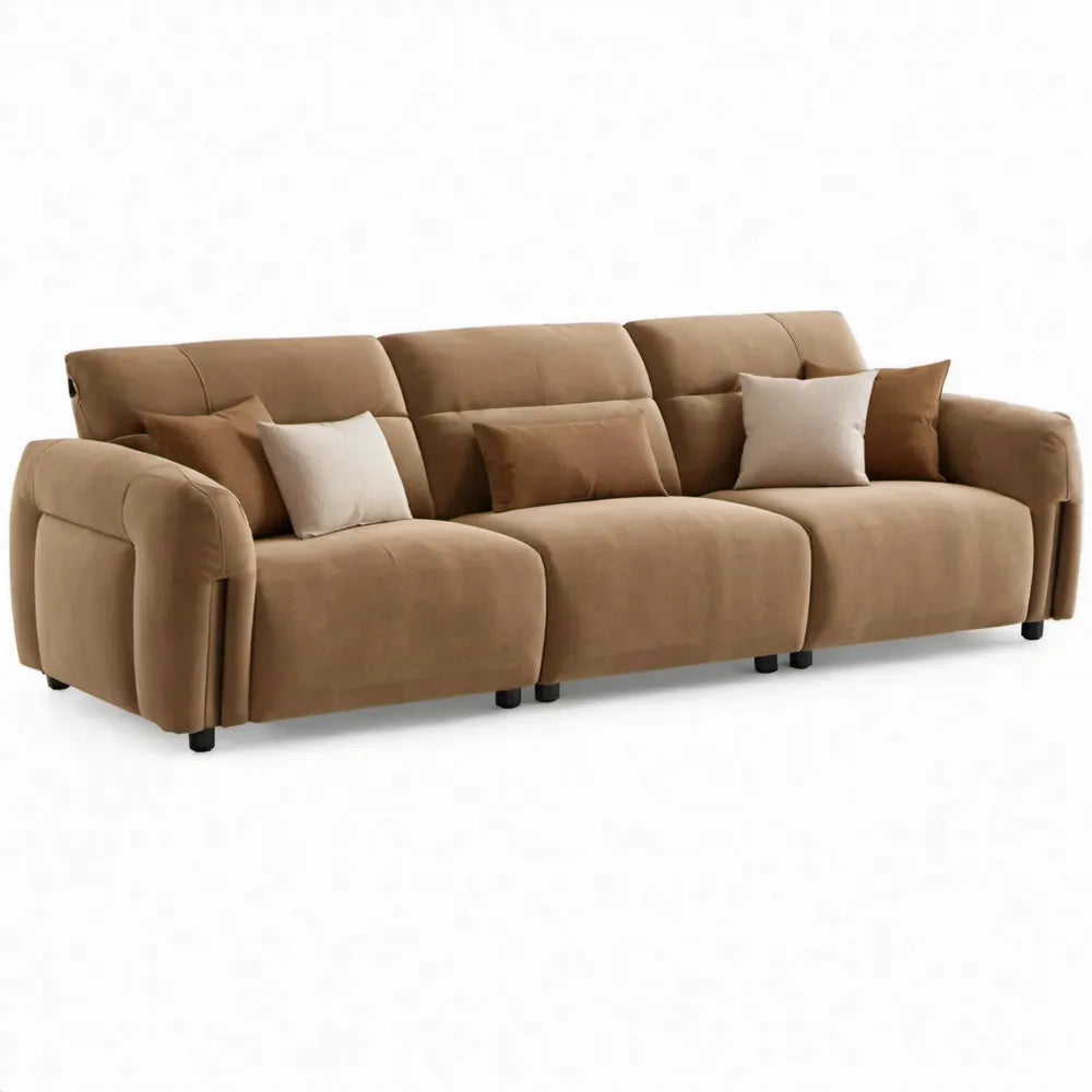 Bruine 3-zitsbank van polyester microvezel, 300 x 100 x 90 cm