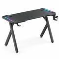 Gamingbureau 140 x 60 x 75 cm Zwart met RGB-verlichting