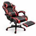 Gamingstoel Zwart/Rood van PU-kunstleer met Uitschuifbare Voetensteun, 65 x 65 x 125-135 cm