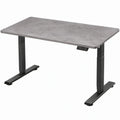 Elektrisch verstelbaar zit-sta bureau 120 x 60 cm met grijs marmerlook blad en zwart stalen onderstel