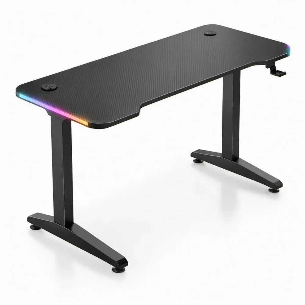 Gamingbureau met RGB-ledverlichting, 120 x 60 x 75 cm, zwart