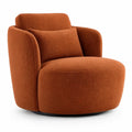 Draaibare fauteuil met armleuningen, bouclé polyester, 83 x 86 x 78 cm, roestbruin/zwart