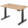 Elektrisch verstelbaar zit-sta bureau 120 x 60 cm, hoogte 72-120 cm, eikenkleurig blad en zwart stalen onderstel